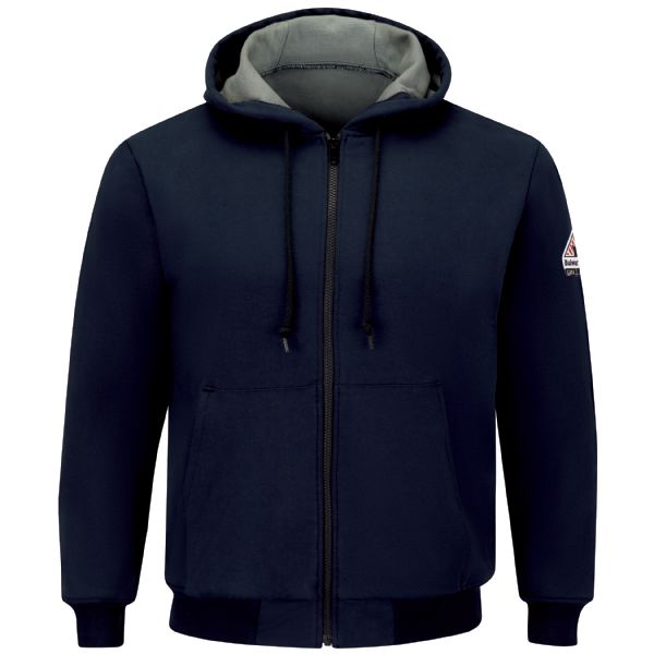 Bulwark Men's Thermal Lined Zip-Front Hooded Sweatshirt - Navy