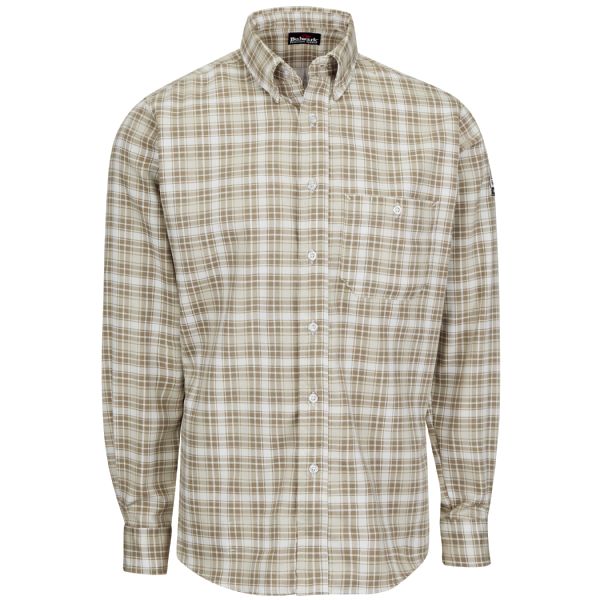 Bulwark Men’s Long Sleeve Plaid Dress Shirt