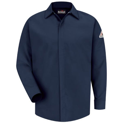 Bulwark Men's Midweight FR Pocketless Concealed-Gripper Work Shirt