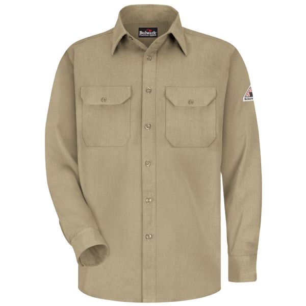 Bulwark Men's Lightweight FR Uniform Shirt - Khaki