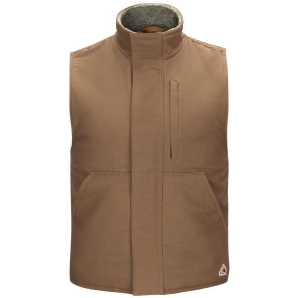 Bulwark Men's Sherpa Lined Brown Duck Vest - Brown Duck