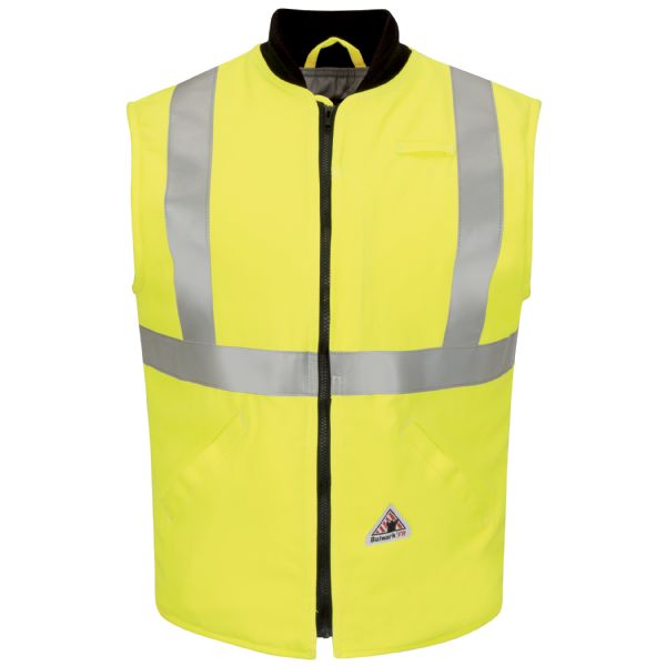 Bulwark Men's FR Hi-Visibility Insulated Vest - Yellow/Green