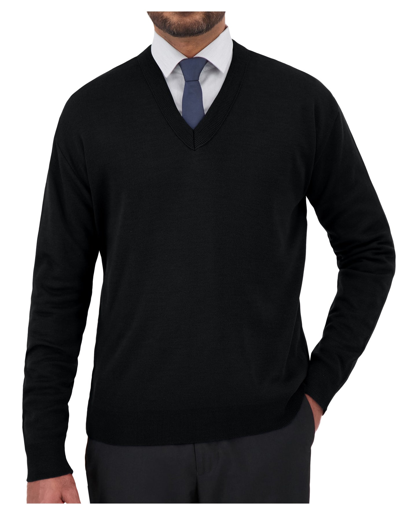 Cobmex “Cashmere”-Like V-Neck Long Sleeve Pullover
