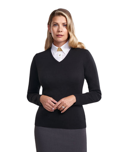 Cobmex Ladies “Cashmere”-Like V-Neck Long Sleeve Pullover