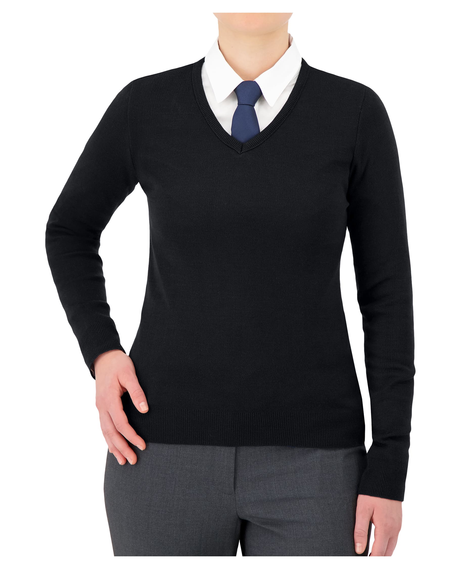 Cobmex Ladies “Cashmere”-Like V-Neck Long Sleeve Pullover