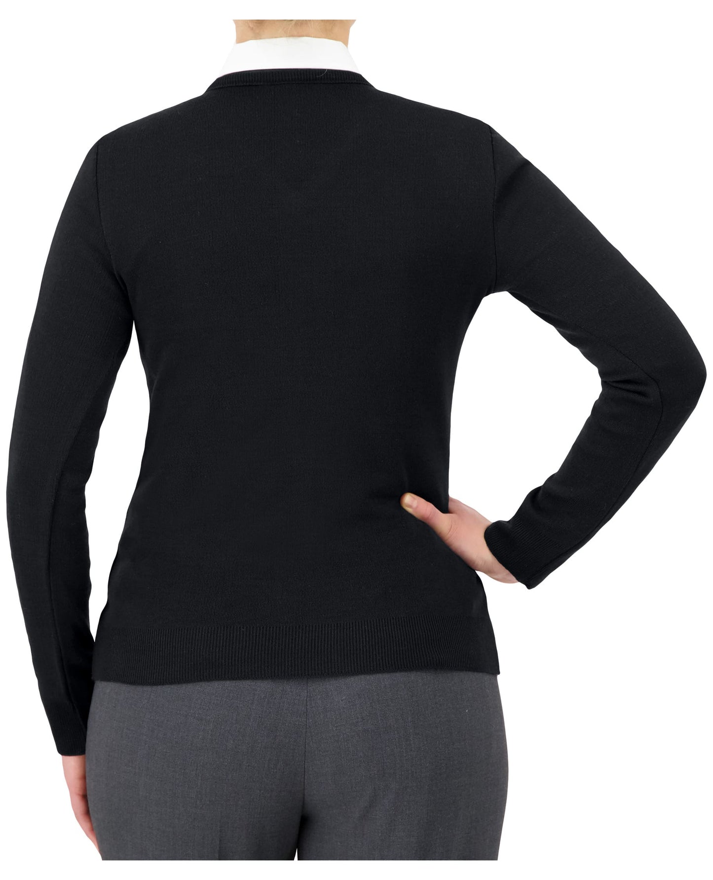 Cobmex Ladies “Cashmere”-Like V-Neck Long Sleeve Pullover