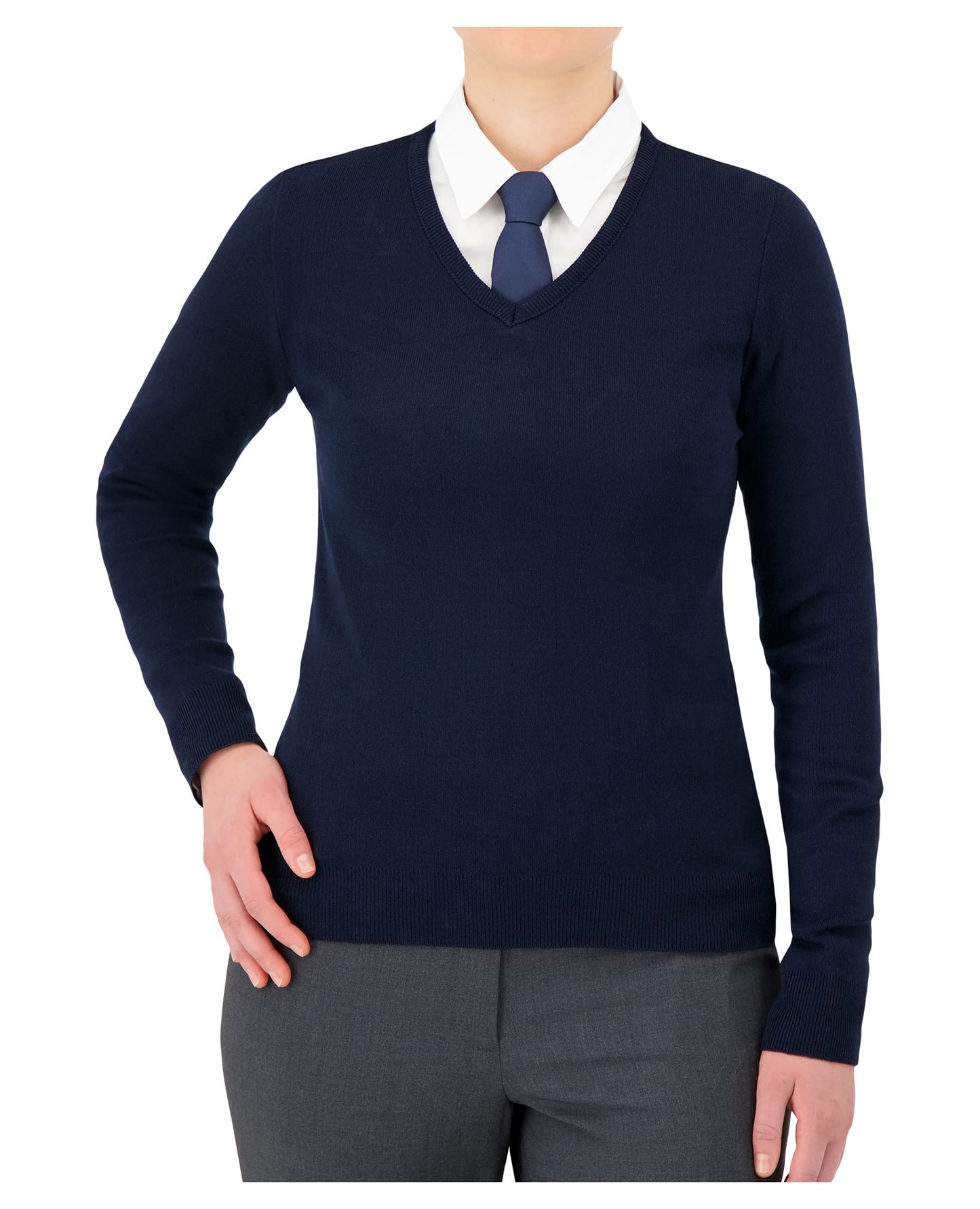 Cobmex Ladies “Cashmere”-Like V-Neck Long Sleeve Pullover