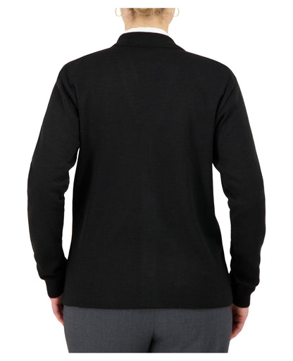 Cobmex V-Neck Long Sleeve Button Front Cardigan with Hemmed Waistband