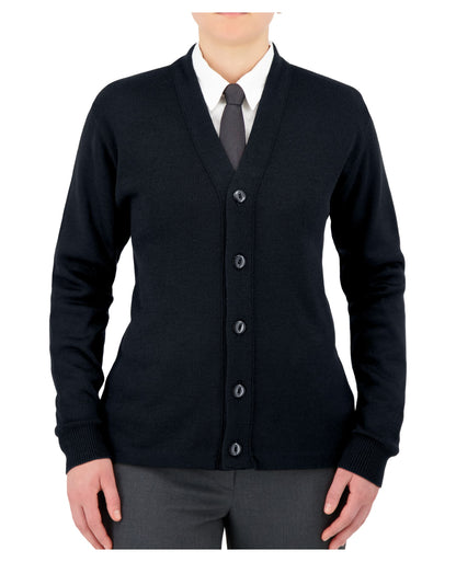 Cobmex V-Neck Long Sleeve Button Front Cardigan with Hemmed Waistband