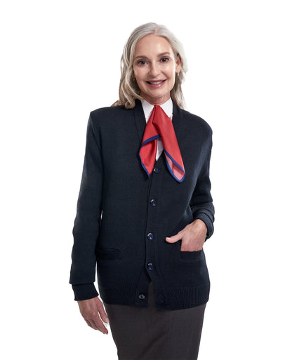 Cobmex V-Neck Long Sleeve Button Front Cardigan with Pockets, Ribbed Waistband and Cuffs