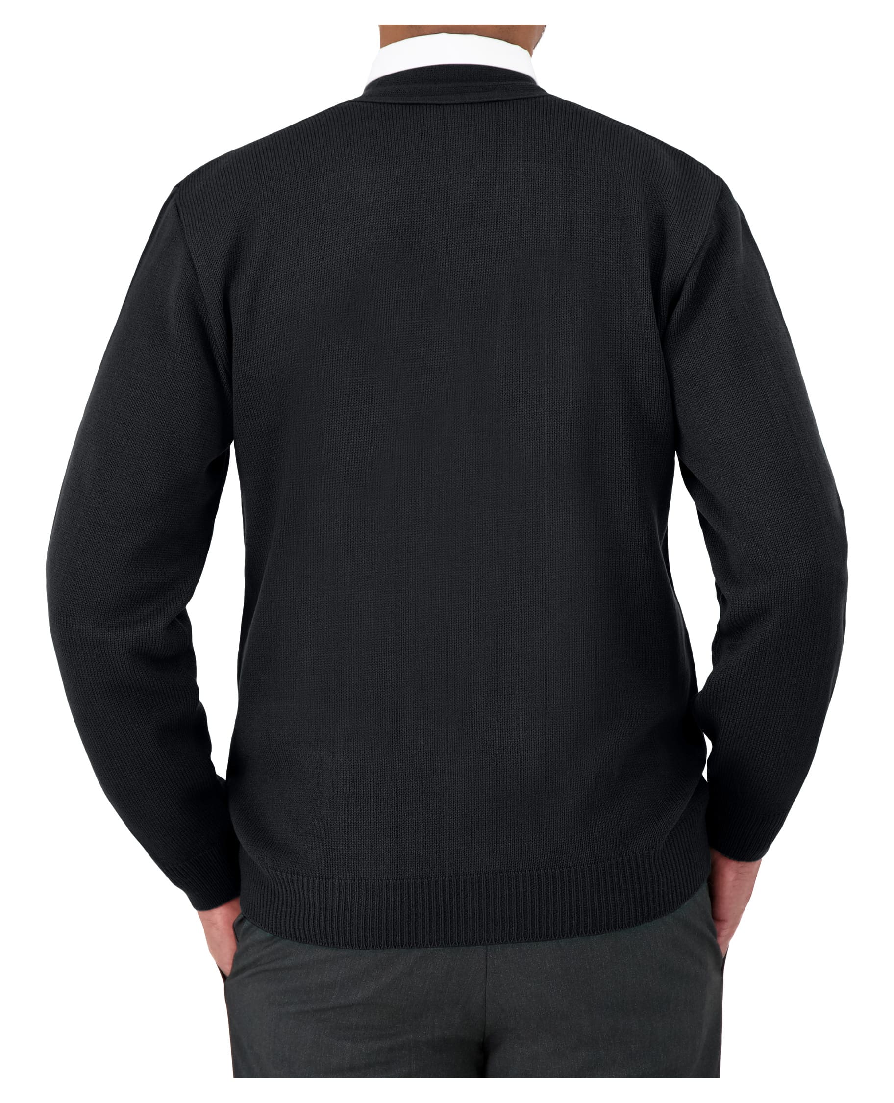 Cobmex V-Neck Long Sleeve Button Front Cardigan with Pockets, Ribbed Waistband and Cuffs