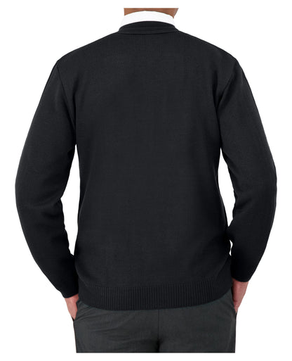 Cobmex V-Neck Long Sleeve Button Front Cardigan with Pockets, Ribbed Waistband and Cuffs