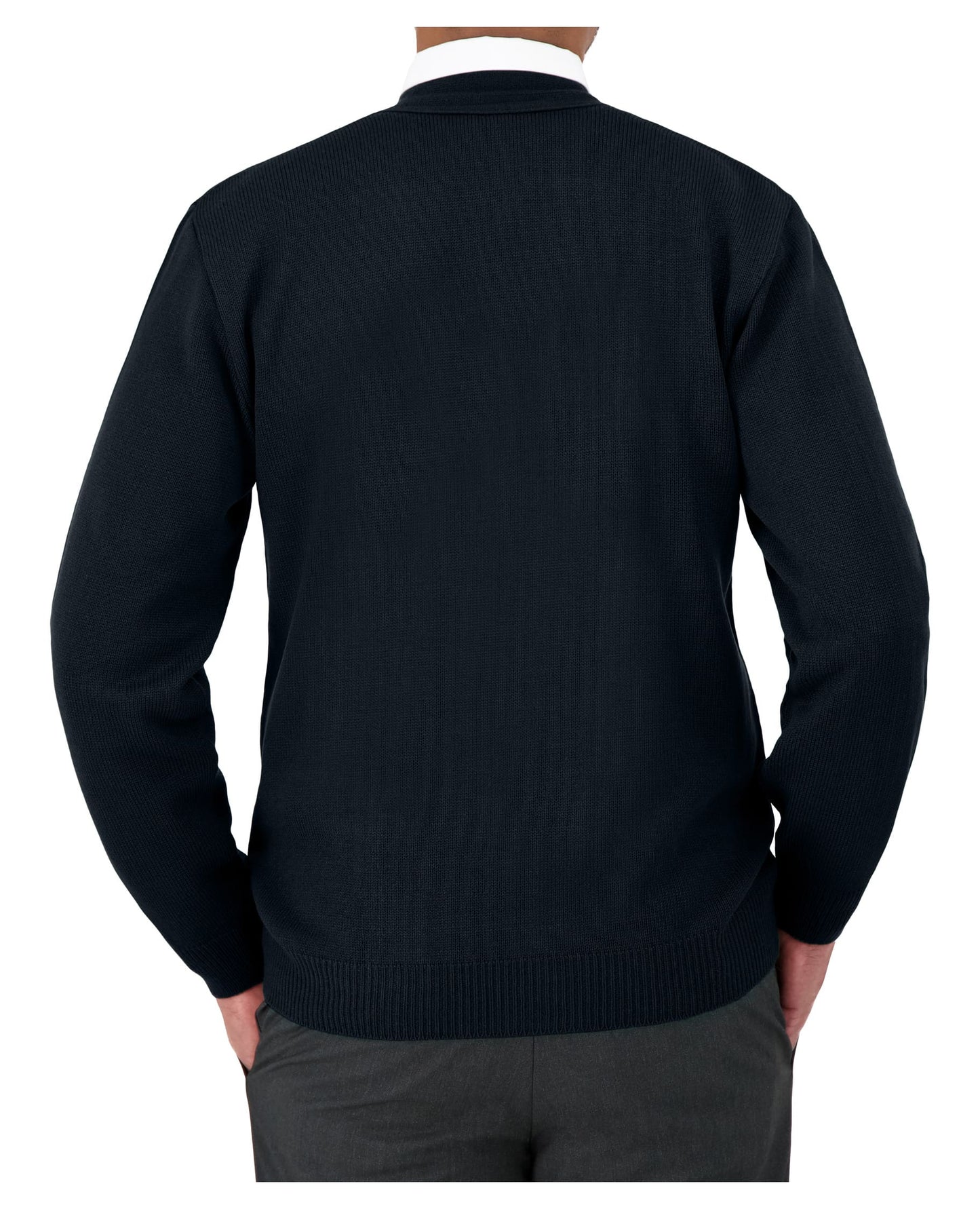 Cobmex V-Neck Long Sleeve Button Front Cardigan with Pockets, Ribbed Waistband and Cuffs