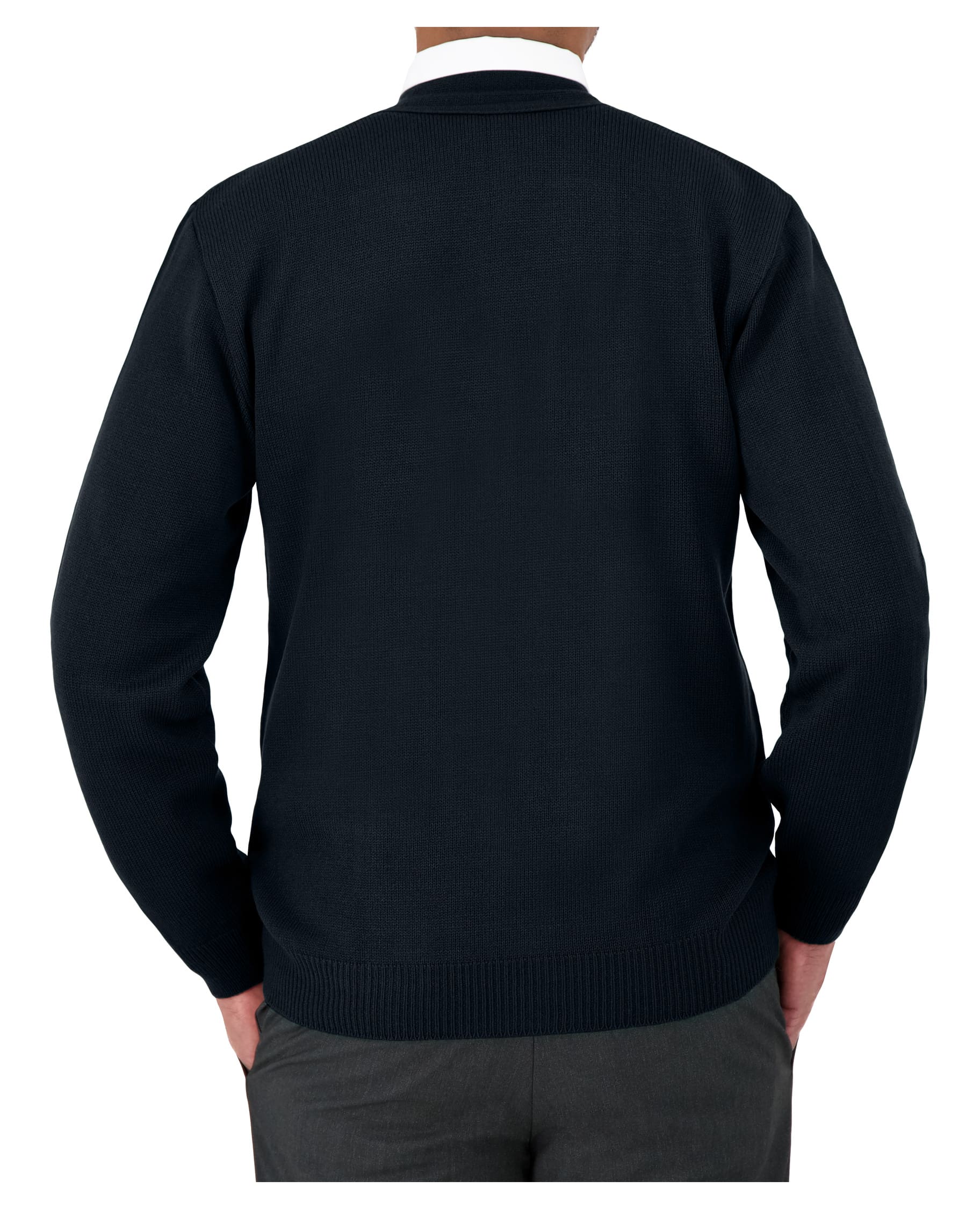 Cobmex V-Neck Long Sleeve Button Front Cardigan with Pockets, Ribbed Waistband and Cuffs