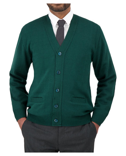 Cobmex V-Neck Long Sleeve Button Front Cardigan with Pockets, Ribbed Waistband and Cuffs