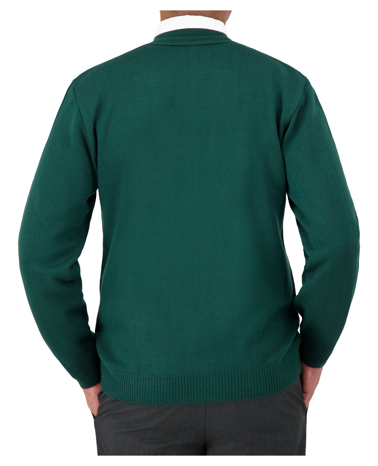 Cobmex V-Neck Long Sleeve Button Front Cardigan with Pockets, Ribbed Waistband and Cuffs