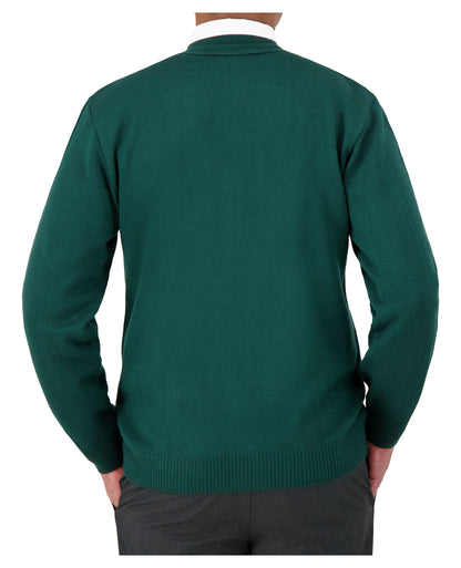 Cobmex V-Neck Long Sleeve Button Front Cardigan with Pockets, Ribbed Waistband and Cuffs