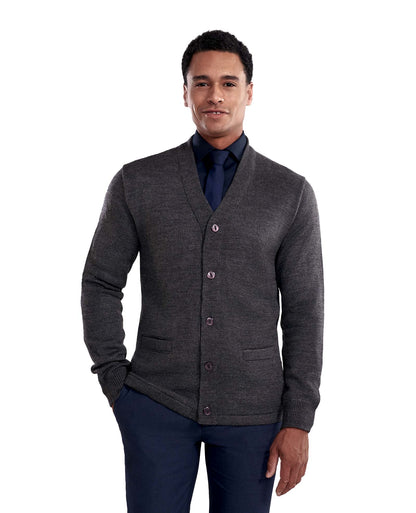 Cobmex V-Neck Long Sleeve Button Front Cardigan with Pockets and Hemmed Waistband