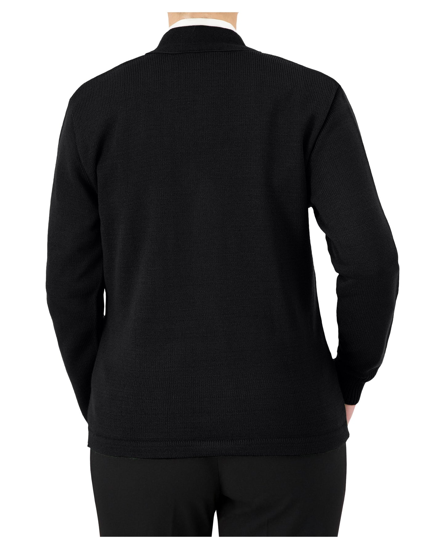 Cobmex V-Neck Long Sleeve Button Front Cardigan with Pockets and Hemmed Waistband