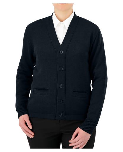 Cobmex V-Neck Long Sleeve Button Front Cardigan with Pockets and Hemmed Waistband