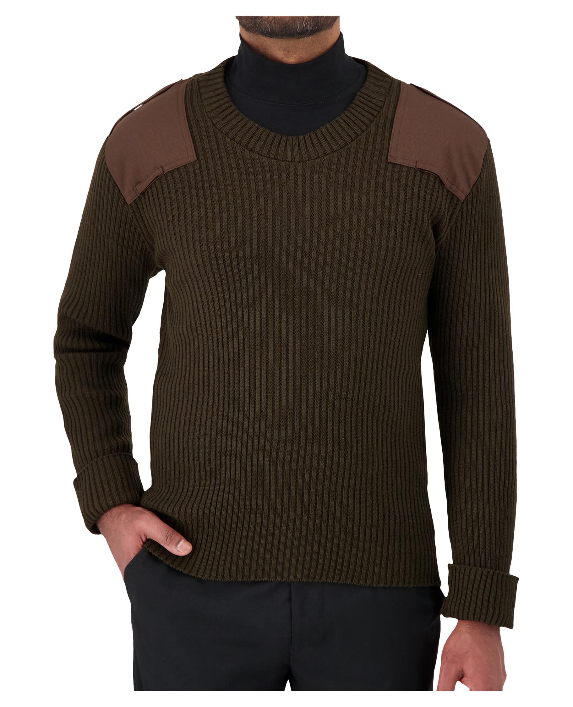 Cobmex Crew Neck Rib “Commando” with VELCRO® Brand fastened Epaulets, Shoulder and Elbow Patches