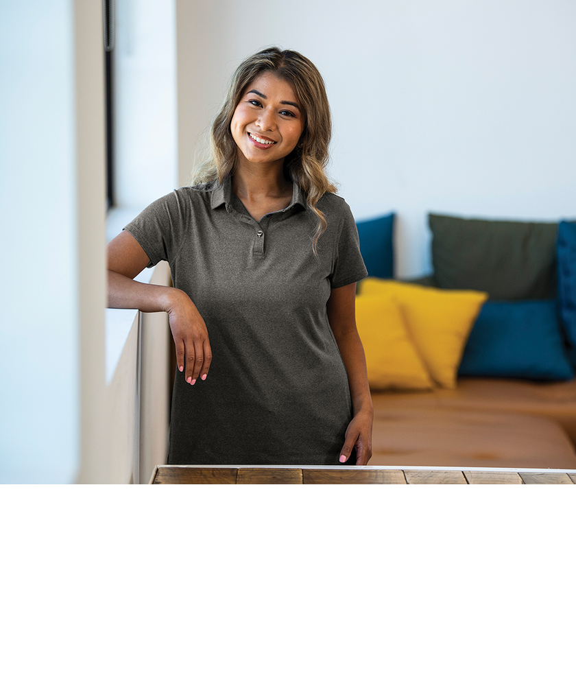 Charles River Women's Heathered Eco-Logic Stretch Polo