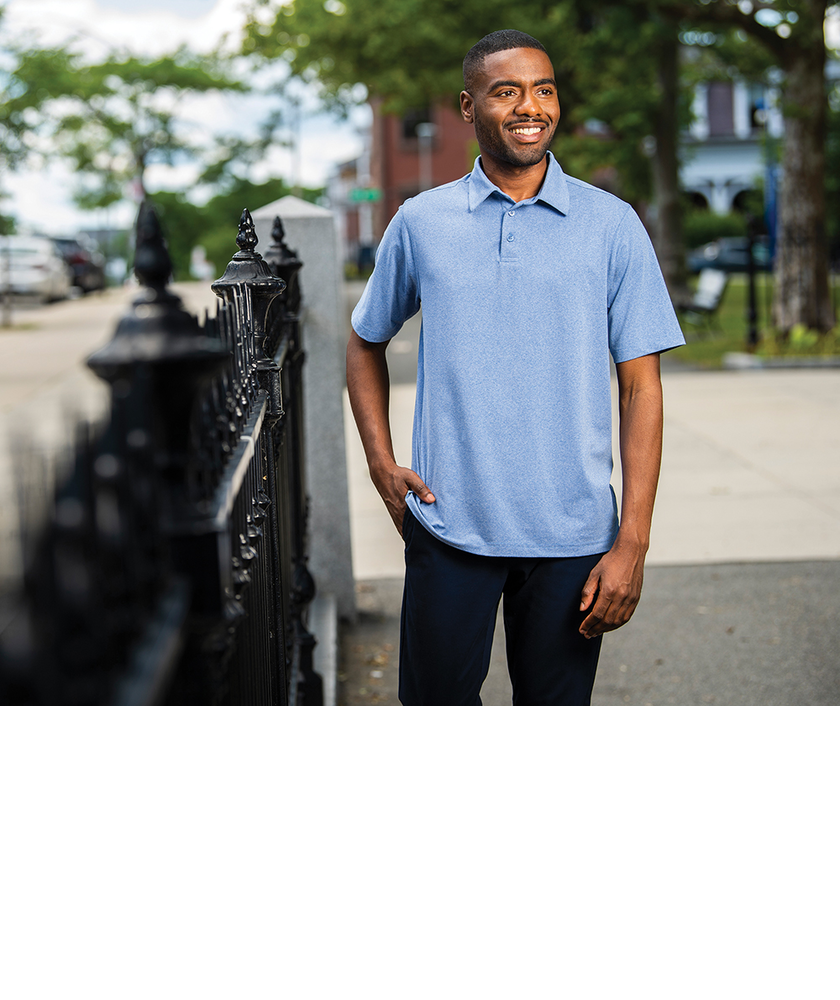 Charles River Men's Heathered Eco-Logic Stretch Polo