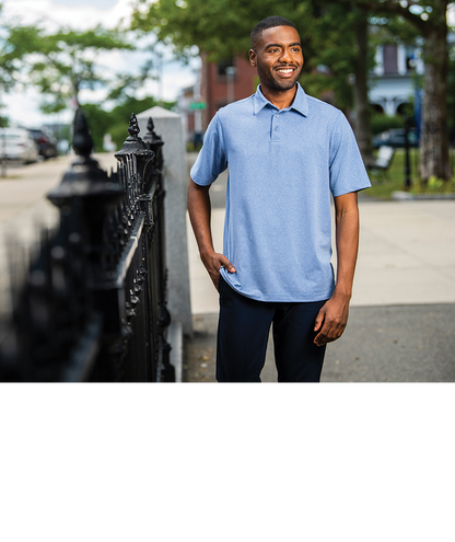 Charles River Men's Heathered Eco-Logic Stretch Polo