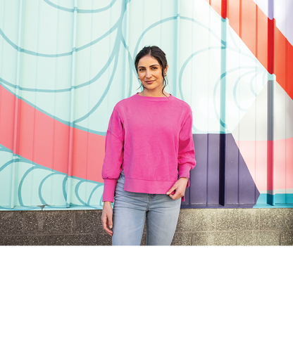 Charles River Women's Camden Spliced Crew Neck Sweatshirt