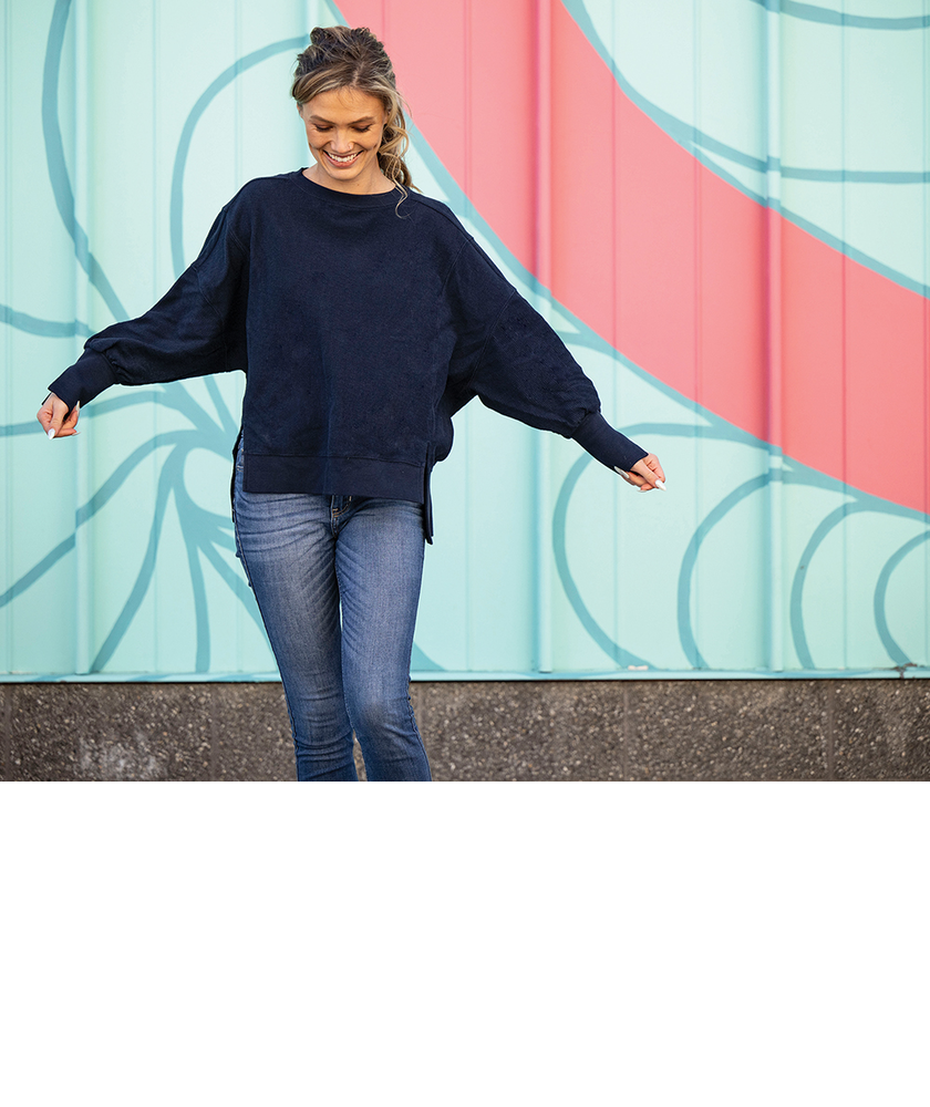 Charles River Women's Camden Spliced Crew Neck Sweatshirt