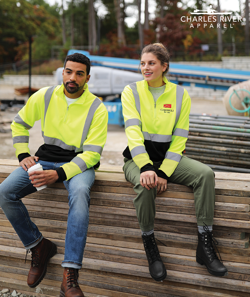 Charles River Quarter Zip Hi-Vis Sweatshirt