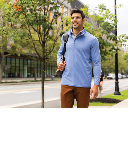 Charles River Men's Heathered Eco-Logic Stretch Quarter Zip