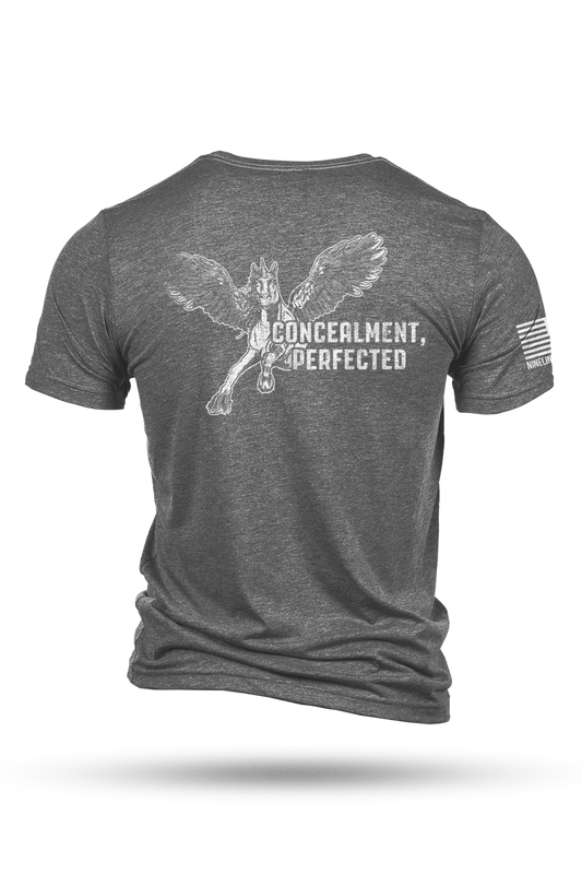 DeSantis GunHide DESANTIS LOGO T-SHIRT, Pewter Gray with Ambidextrous Fit