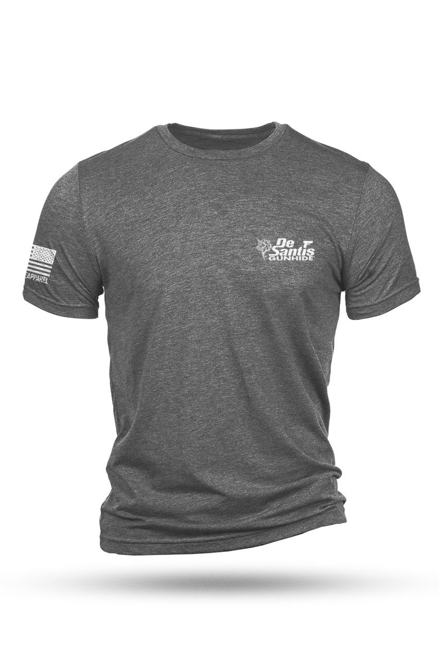 DeSantis GunHide DESANTIS LOGO T-SHIRT, Pewter Gray with Ambidextrous Fit