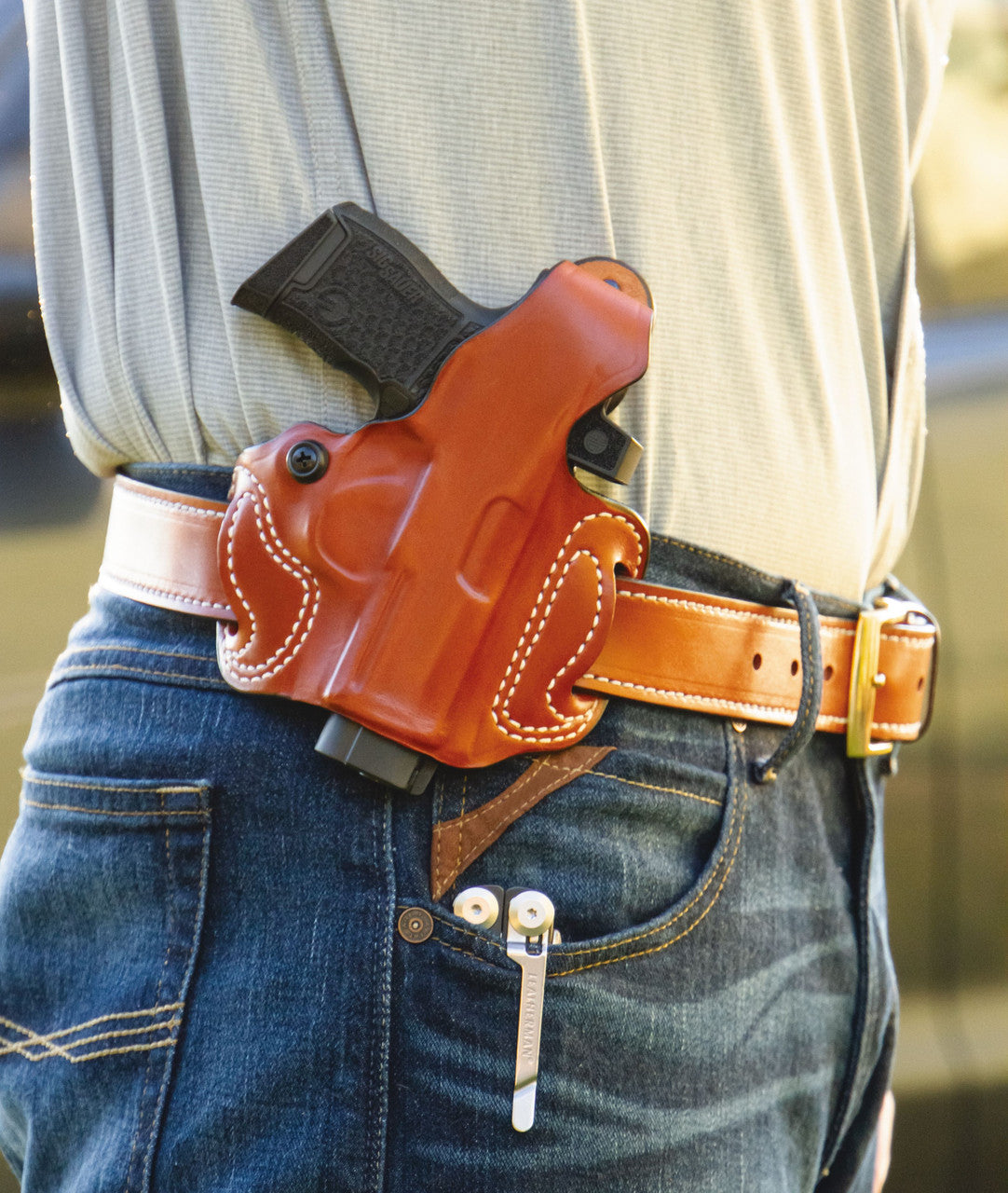 DeSantis GunHide Thumb Break Mini Slide, Smith & Wesson Make, Tan with Left Fit