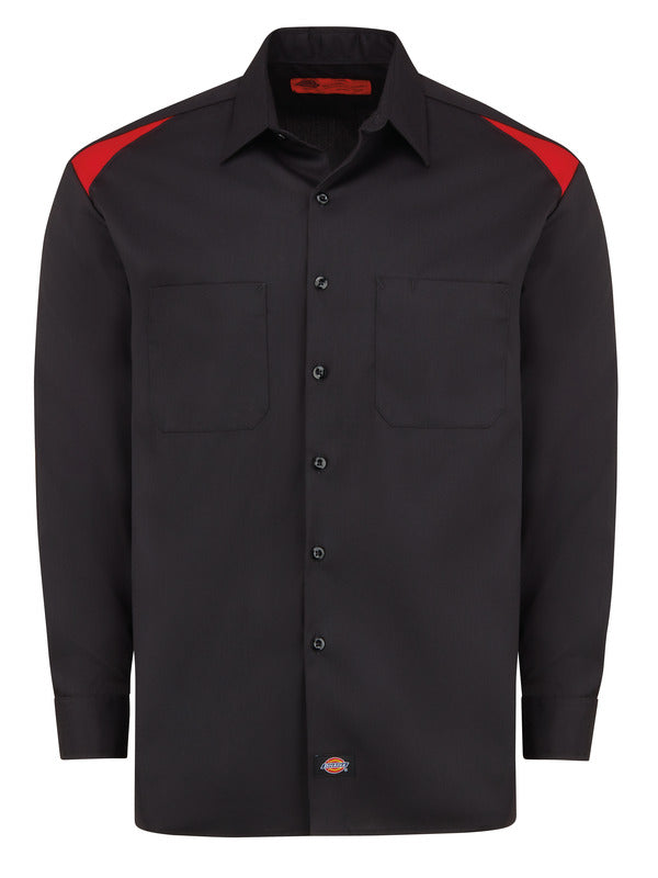 Dickies Men's Performance Long-Sleeve Team Shirt - Black/English Red