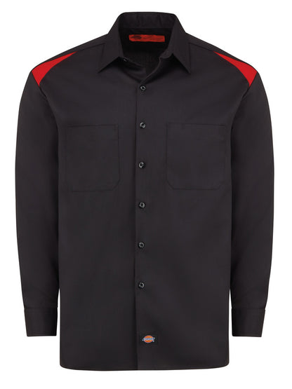 Dickies Men's Performance Long-Sleeve Team Shirt - Black/English Red
