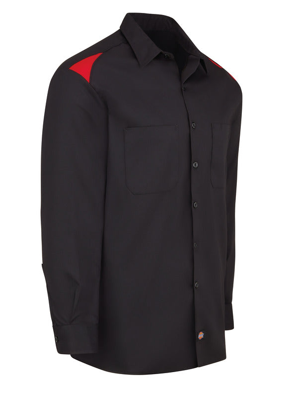 Dickies Men's Performance Long-Sleeve Team Shirt - Black/English Red