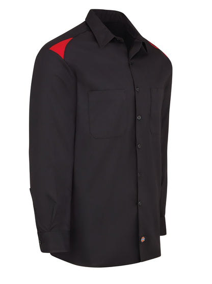Dickies Men's Performance Long-Sleeve Team Shirt - Black/English Red