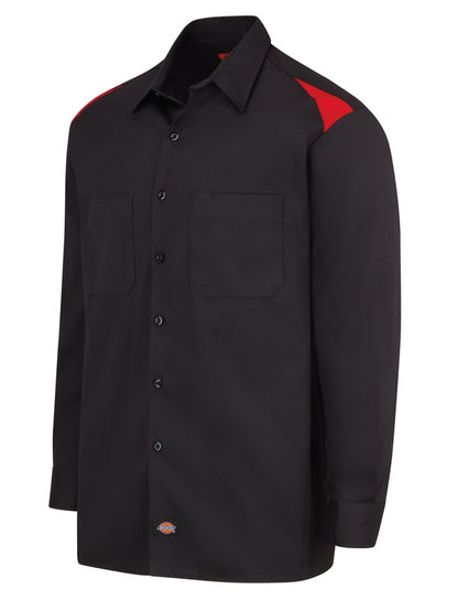 Dickies Men's Performance Long-Sleeve Team Shirt - Black/English Red
