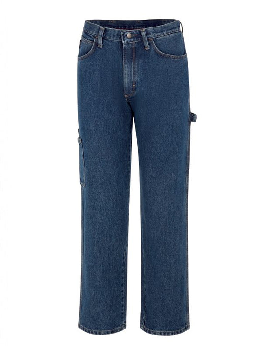 Bulwark Men's Pre-Washed Denim Dungaree with Insect Shield - Blue Denim