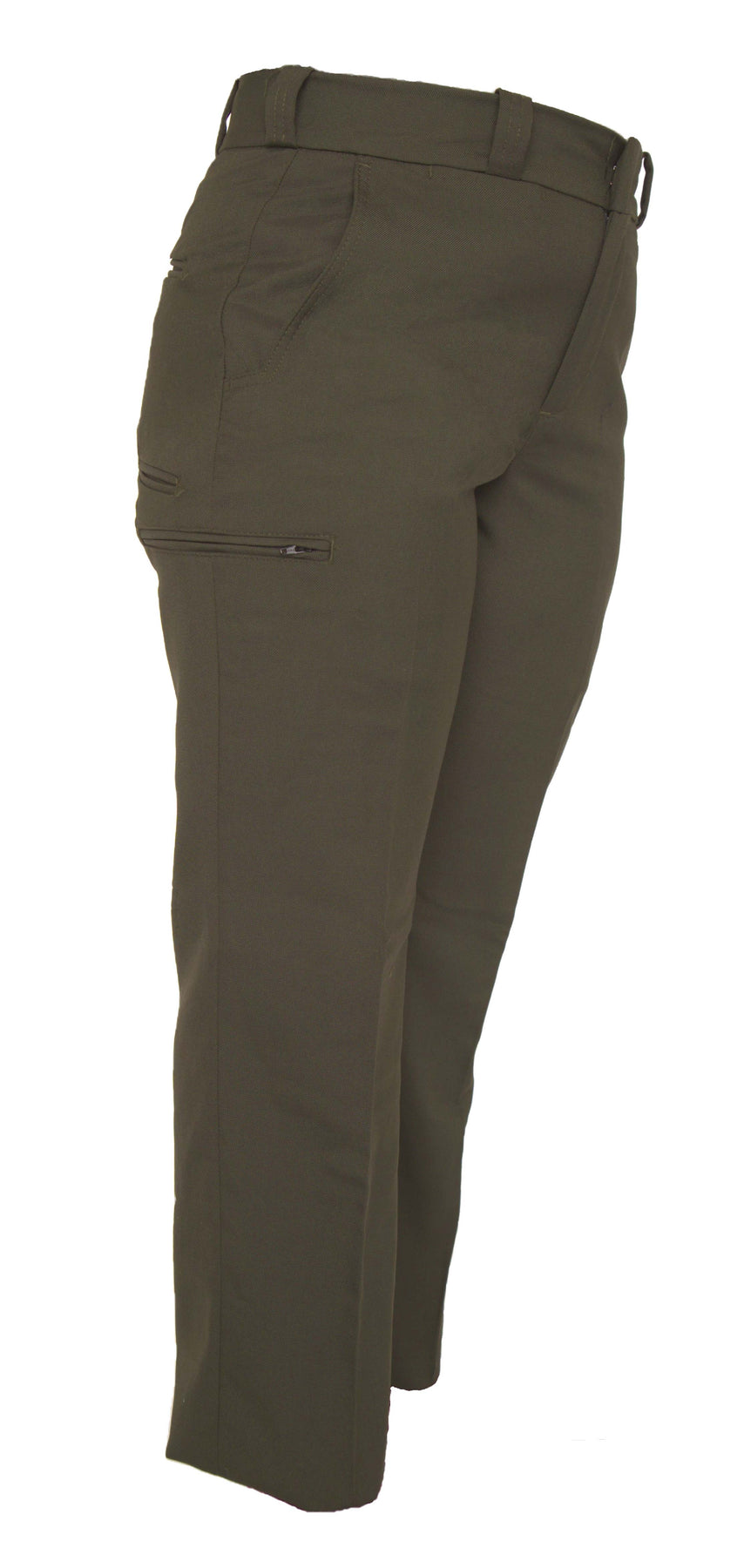 Elbeco Prestige Wool-Blend OD Green Women's Hidden Cargo Pocket Pants