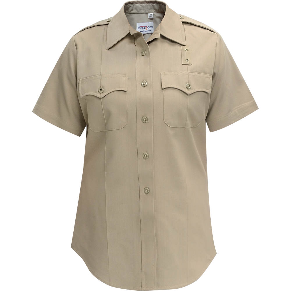 Flying Cross Deluxe Tropical Silver Tan Women Short Sleeve