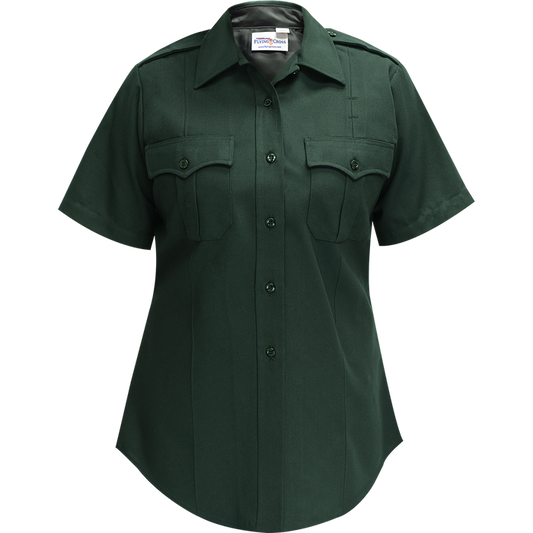 Flying Cross Command 100% Polyester Women's Short Sleeve Shirt W/Zipper Spruce Green