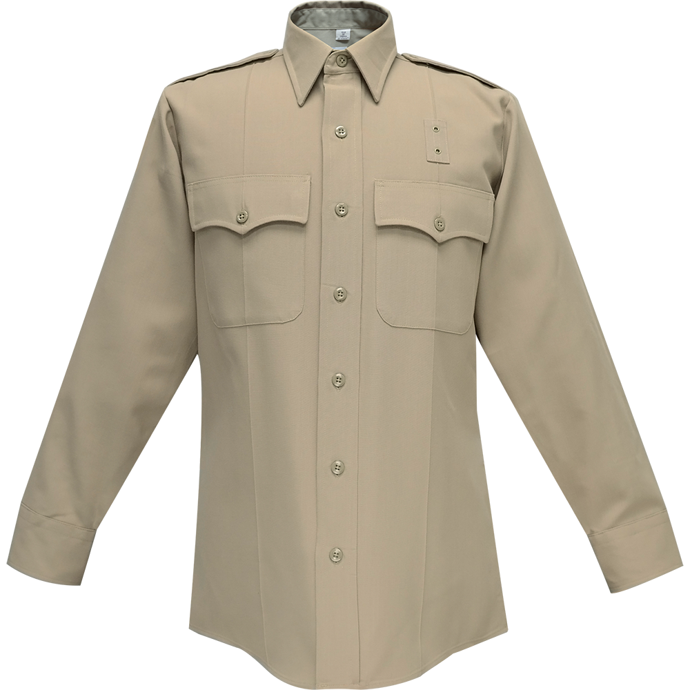 Flying Cross Deluxe Tropical Silver Tan Long Sleeve Shirt