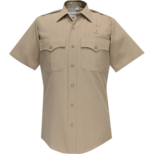 Men's Deluxe Tropical Tan Short Sleeve Shirt - Silver Tan