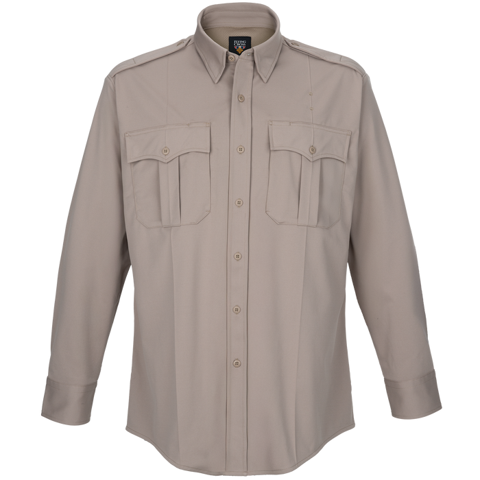 Flying Cross Power Flex Men's Class A Long Sleeve Shirt - Silver Tan