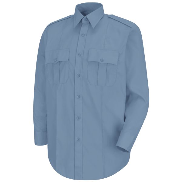 Horace Small Men's New Dimension® Poplin Long Sleeve Shirt - Light Blue