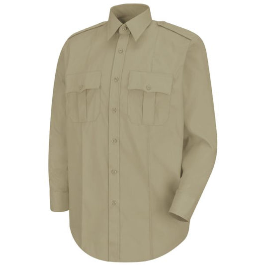 Horace Small Men's New Dimension® Poplin Long Sleeve Shirt - Silver Tan