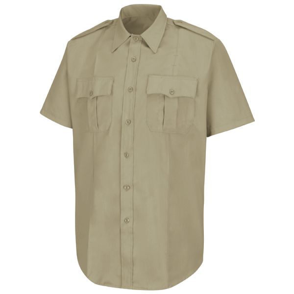 Horace Small Men's New Dimension® Poplin Short Sleeve Shirt - Silver Tan